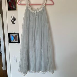 Elegant Lace-Trimmed blue Nightgown
